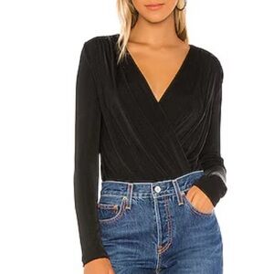 Free People Black Wrap Bodysut